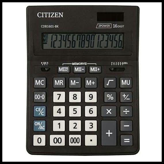 

Original Kalkulator Calculator Meja Citizen Cdb1601-Bk Cdb1601Bk Resmi