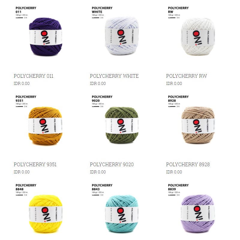 Benang Rajut Poly cherry Onitsuga - KATALOG 2