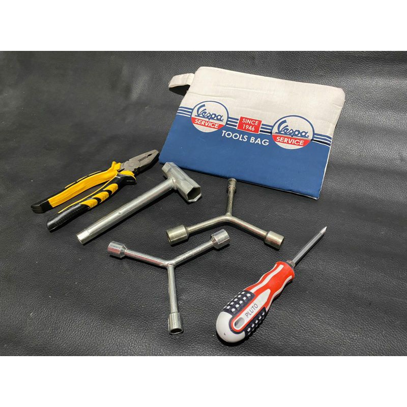 Jual Tools Bag paket 2 paket 1 vespa smallframe largeframe tas kunci bagasi komplit wajib di