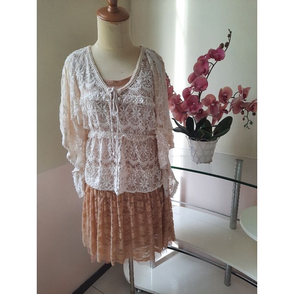 (Baju pl) dress bunga coklat