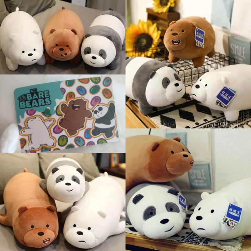 SALE Boneka we bare bears miniso mainan plush bare bear import panda grizzy polar bear bantal guling