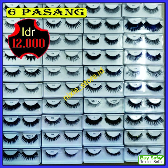 Bulu Mata Palsu false Eyelash Extension (6 PASANG) Kualitas Bagus Clearance Sale