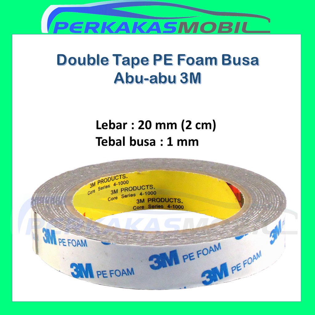 

3M Lem atau Isolasi atau Solasi Bolak Balik atau Double Side Tape Busa atau PE Foam (TG1600) 20mm Abu abu
