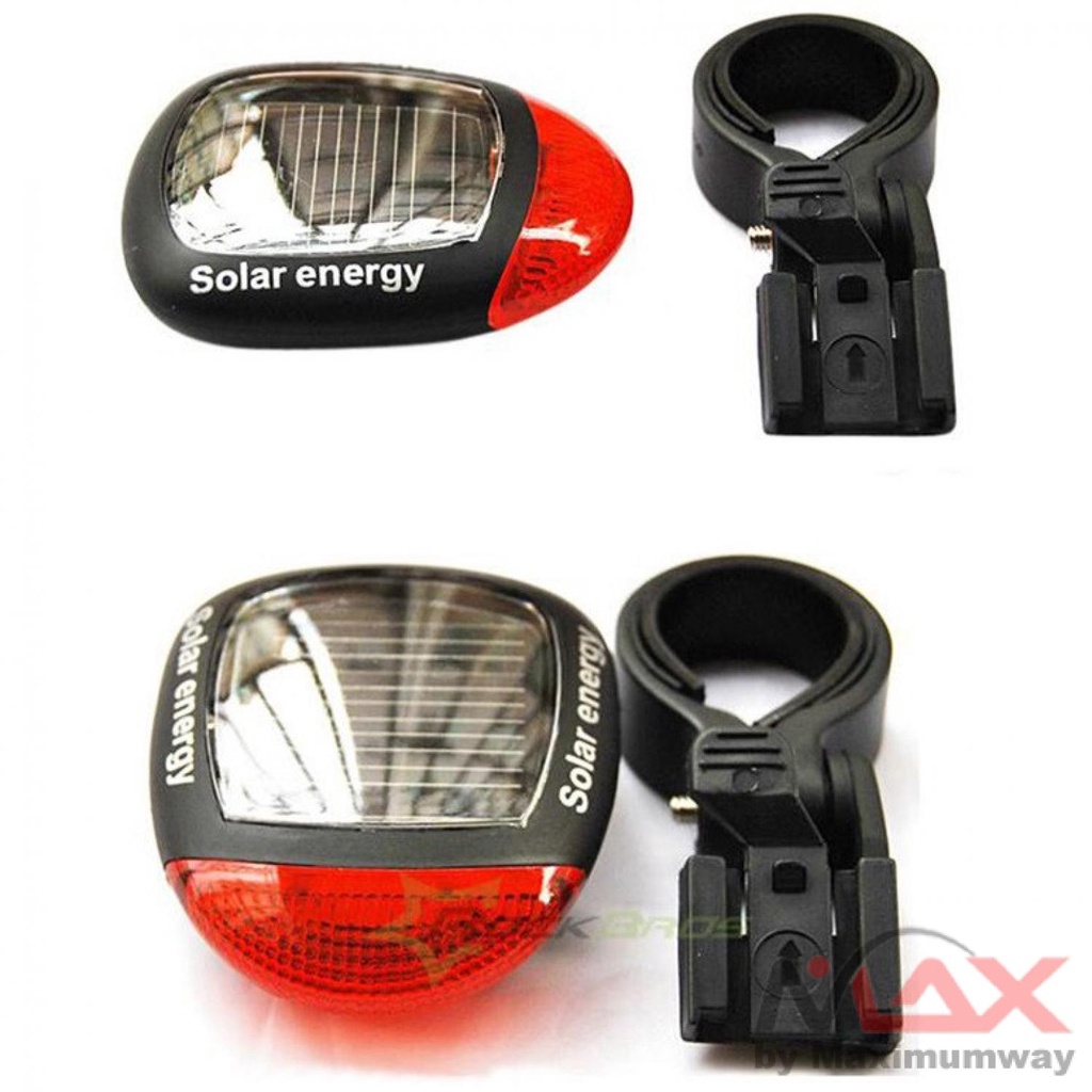 Lampu Rambu Sepeda tenaga surya Solar Bicyle Taillight Warning Light solar panel aksesoris MTB