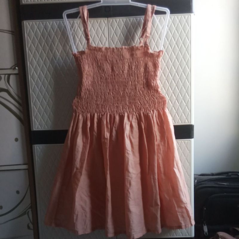 Preloved Smocked Dress Tali Satu anak 2-3-4 tahunan