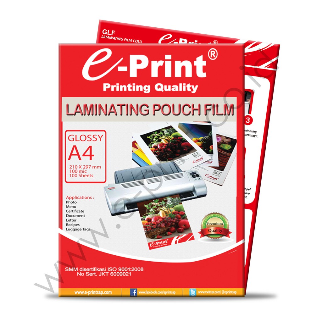 Jual Plastik Laminating Film A4 merk Eprint ( isi 100 Lembar) Indonesia