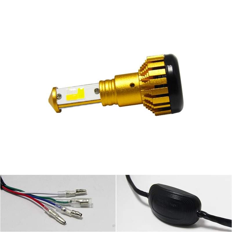 Lampu Depan Led Motor H6 H4 2 Warna Plus Kedip R244