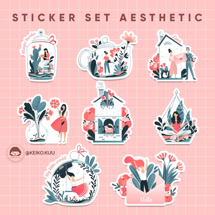 

STIKER SET AESTHETIC GIRL & FLORAL WATERPROOF MURAH ISI 8 PCS