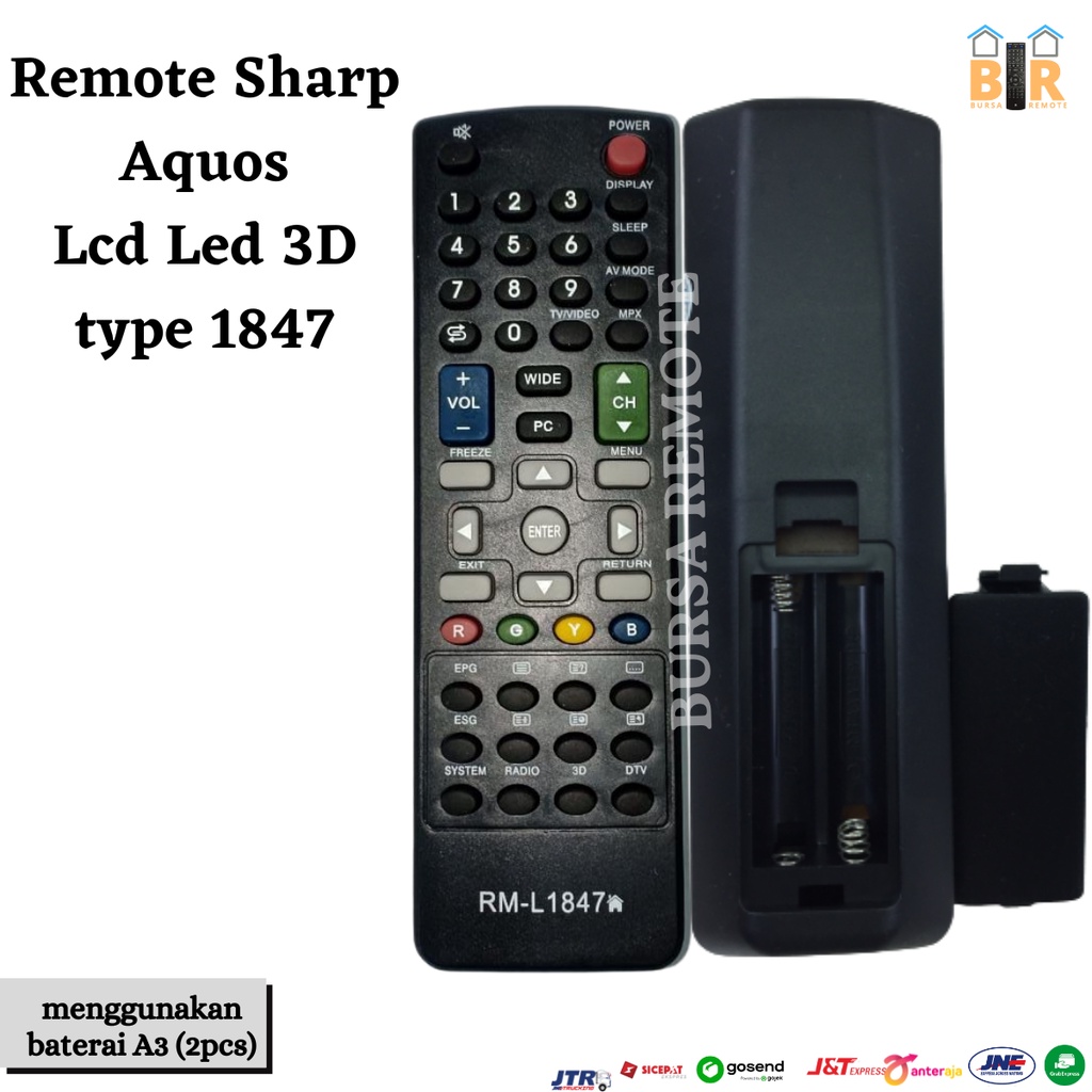 Remot / Remote Sharp Aquos Lcd Led 3D Chunghe 1847 / Eceran Dan Grosir