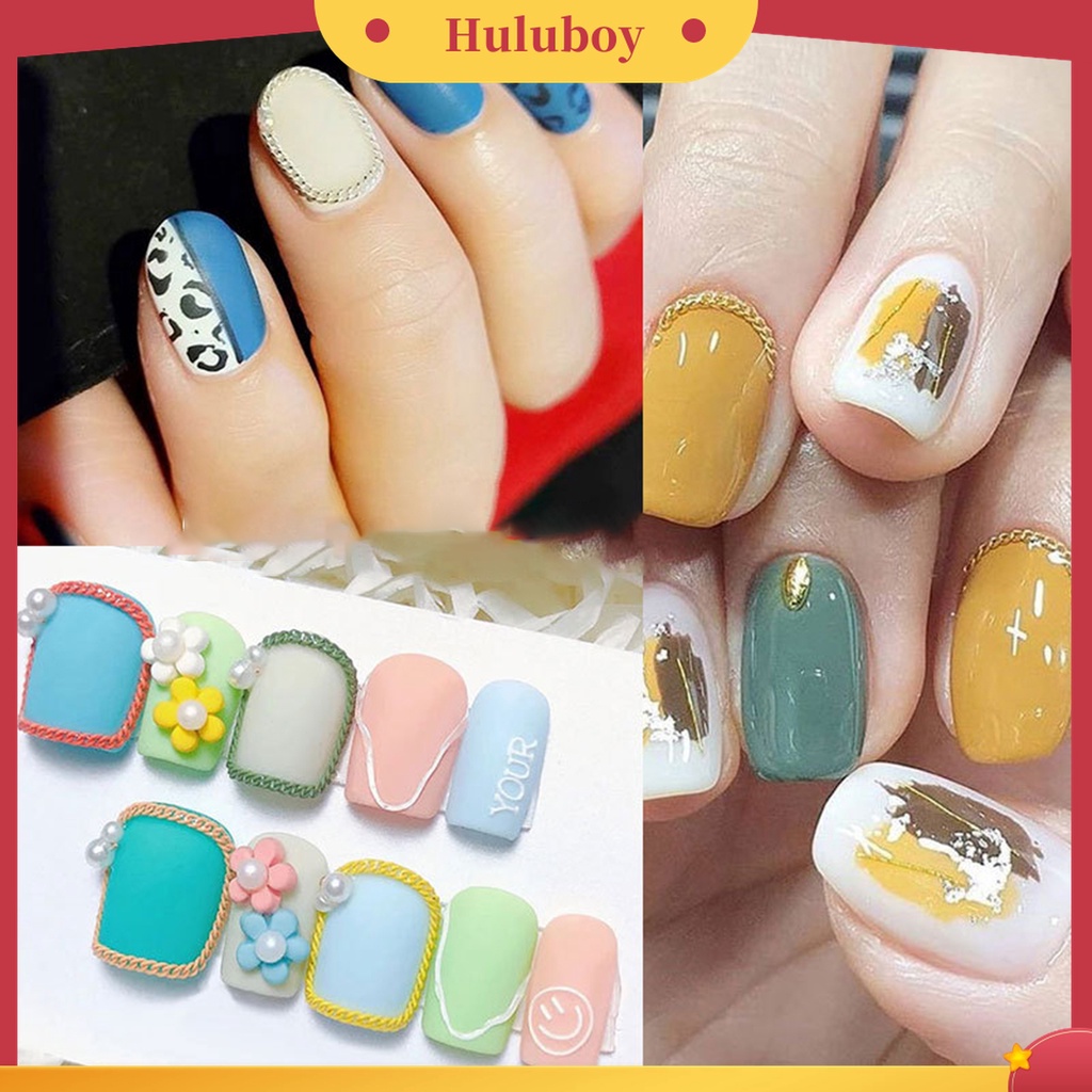 Huluboy Huluboy♡ 12pcs / Set Ornamen Rantai Berlian Imitasi 3D Bahan Metal Untuk Dekorasi Kuku Wanita