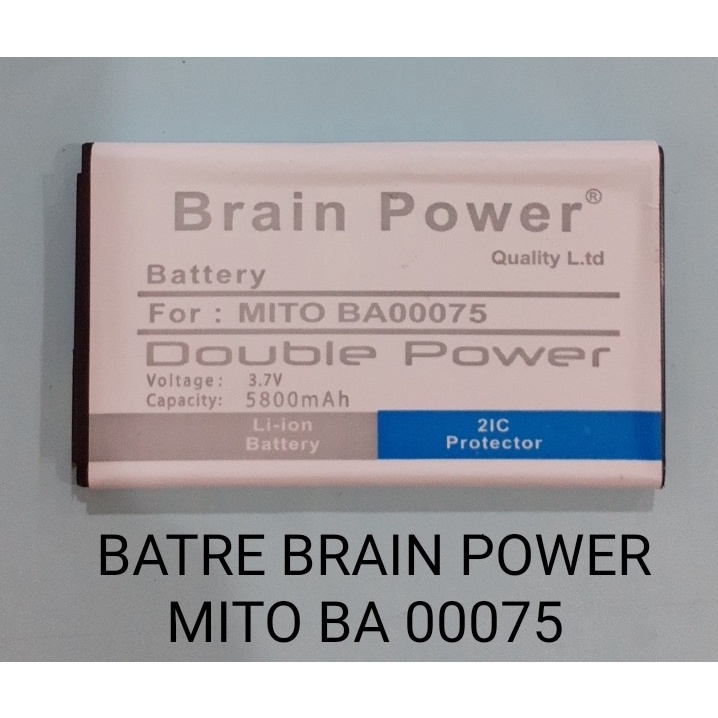 Double Power Battery Batere Batre Baterai Brain Power Mito A18 BA00075 BA-00075