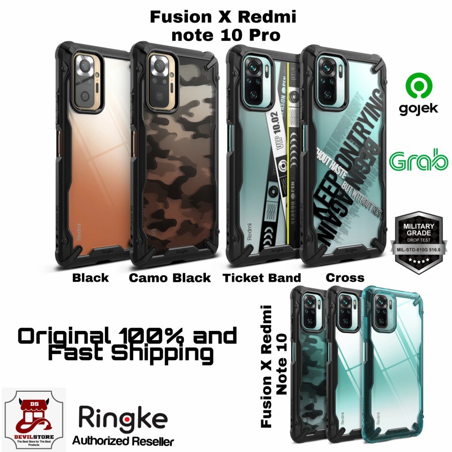 Case Redmi Note 10 Pro / Note 10 Ringke Fusion X Casing Note 10 Pro