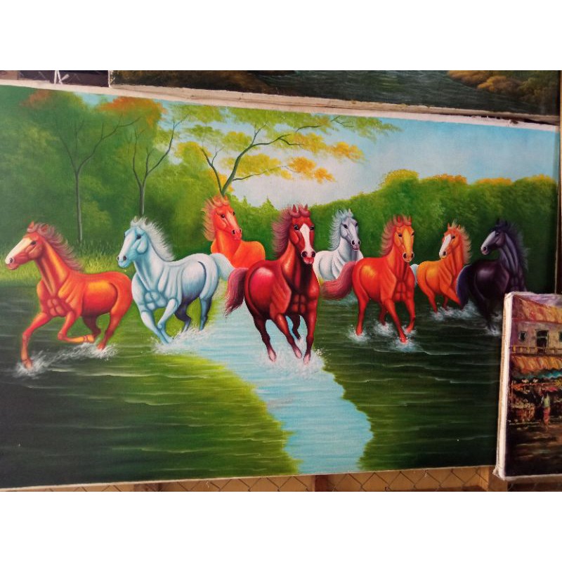 Lukisan Kuda horse asli kanvas