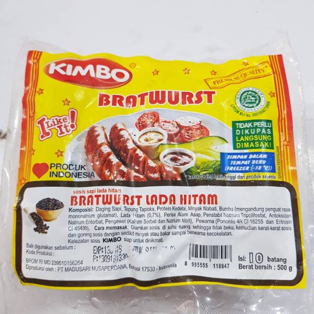 

Sosis sapi kimbo bratwurst mini lada hitam 500 gram 10 pcs black pepper
