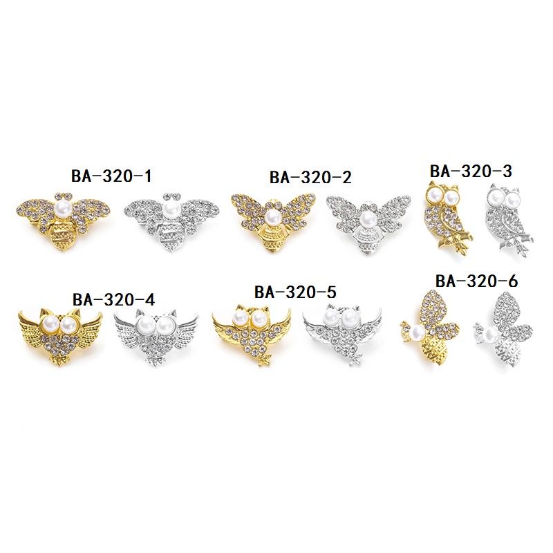 Bros Motif Hewan Kecil Aplikasi Mutiara dan Zircon