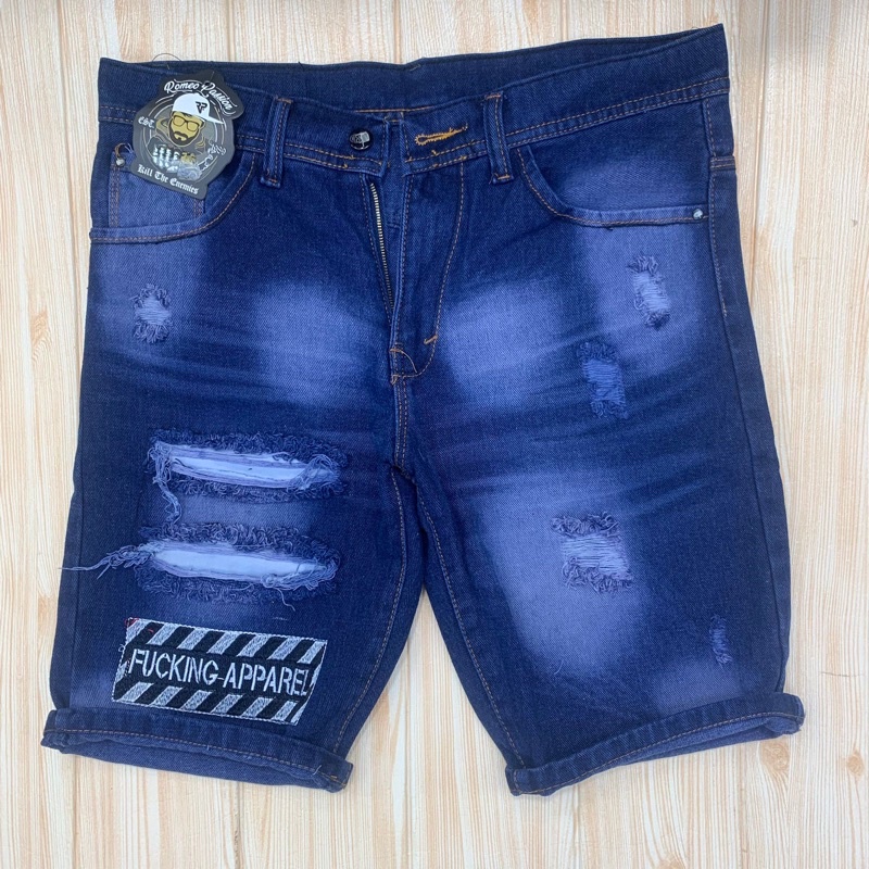 Celana Pendek Jeans Sobek Jumbo Pria 33-38 Original Distro Terbaru Korean Style Celana Santai Ripped Jeans Murah