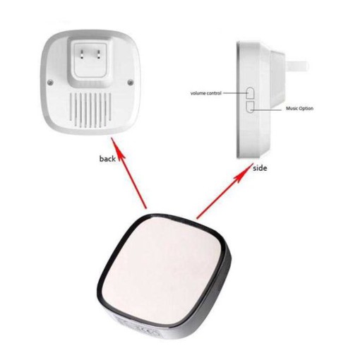 Bel Pintu Wireless Doorbells Waterproof 36 Nada 2 PCS Receiver - A101-2 - White putih Murah