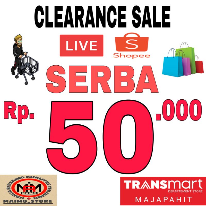 CLEARANCE SALE TRANSMART - BAJU KAOS PRIA SERBA 50.000 ORIGINAL BRAND ARIZONA