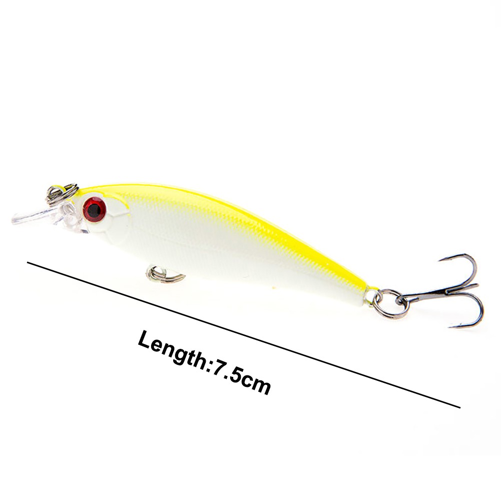 [Jianxin] Umpan Pancing Crankbait Simulasi Mata 3d 7.5cm 6.7g Dengan Kait