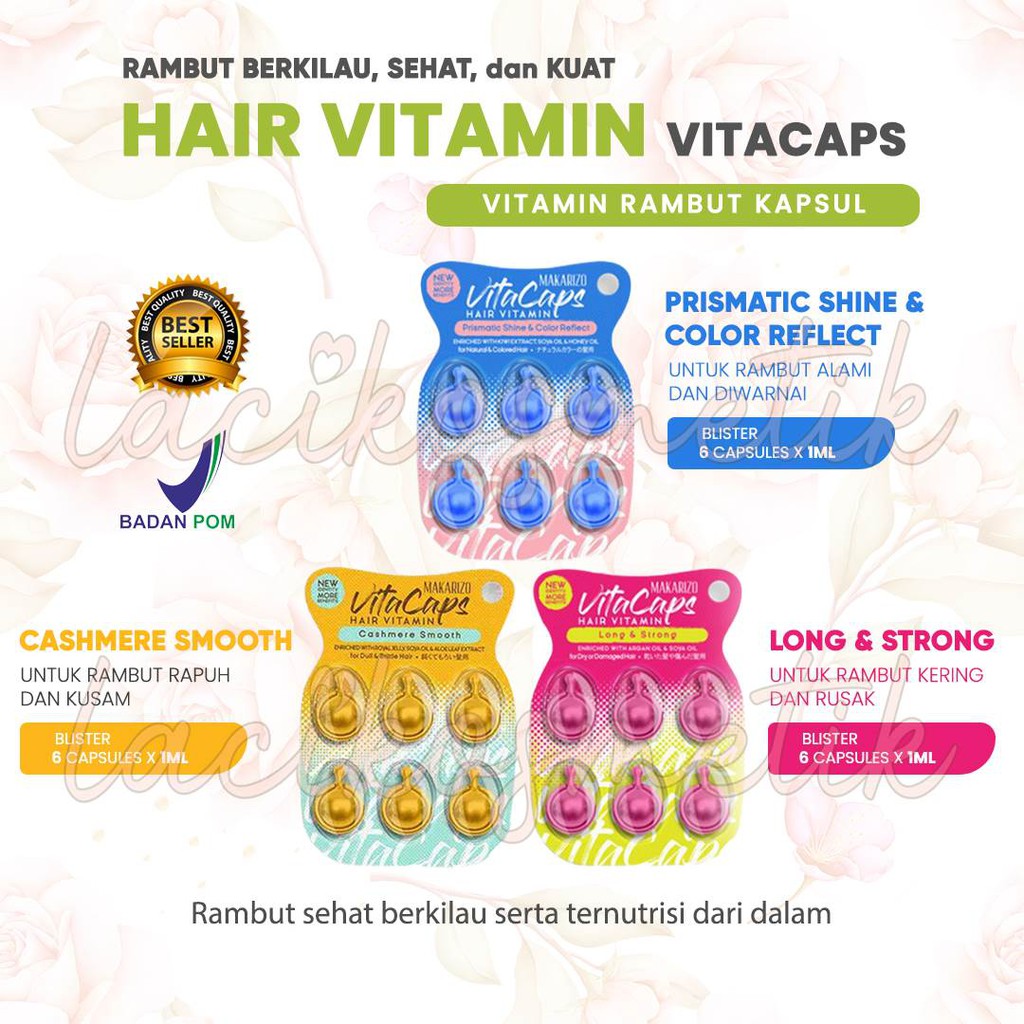 ✨LACIKOSME✨ 6X1ML MAKARIZO VITACAPS HAIR VITAMIN - MAKARIZO VITAMIN RAMBUT KAPSUL