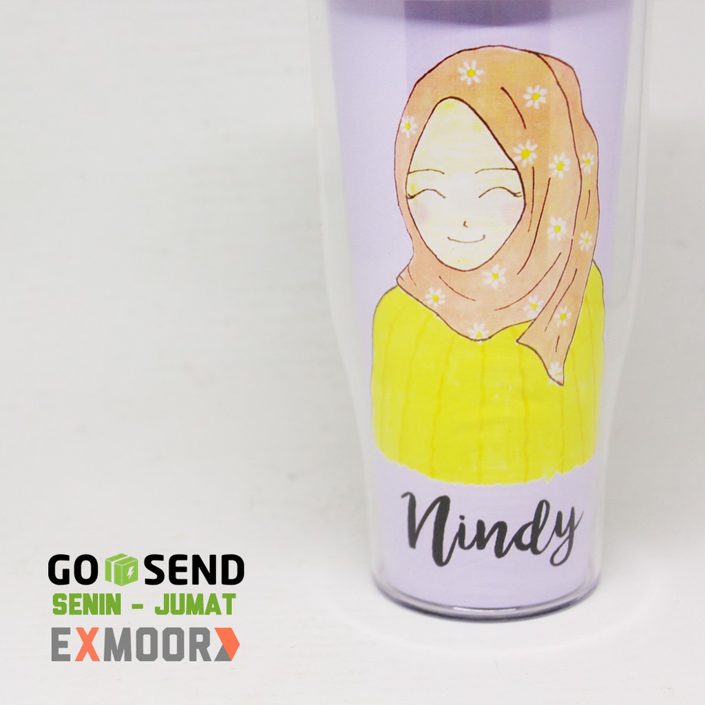 Tumbler Kado Ulang Tahun Doodle Wanita Casual