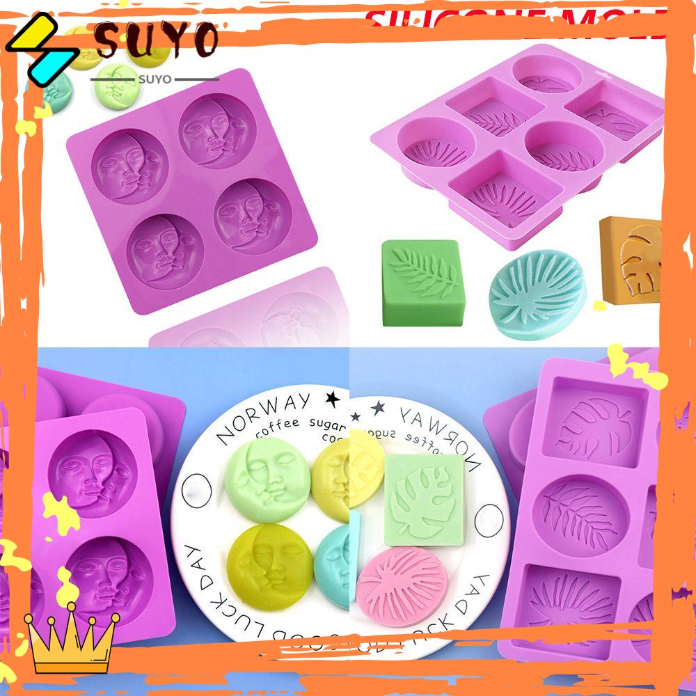 Suyo Cetakan Sabun / Kue Handmade DIY Bentuk Daun 4 / 6 Lubang Bahan Resin