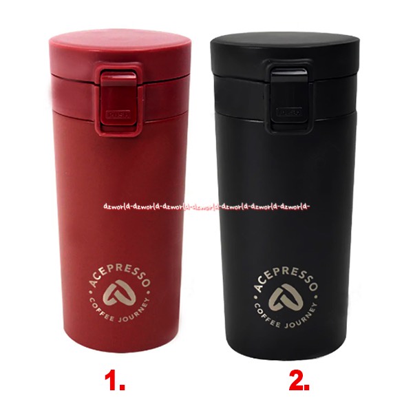 Acepresso Travel Tumbler 380ml Botol Vacum Flask Tahan Lama Panas Dingin 4jam Bottle Minuman Ace Presso Merah Hitam