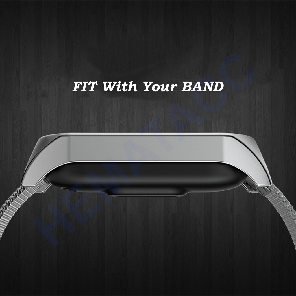 Strap Mi Band 7 6 5 4 3 Stainless Steel Tali Jam Anti Karat Xiaomi MiBand Hematacc