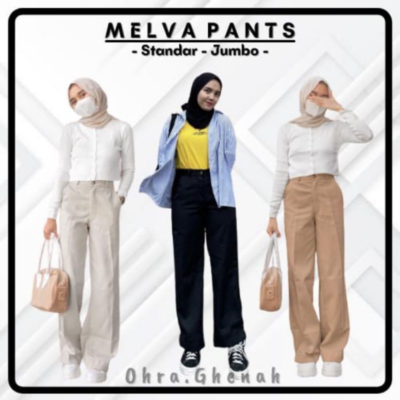 CELANA KULOT MELVA PANTS / KULOT MELVA SLIT PANTS JUMBO
