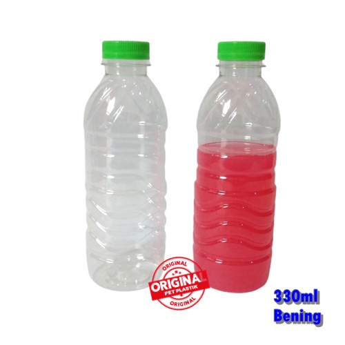 BOTOL JUICE PLASTIK MINUMAN 330ML TUTUP SN SEGEL WARNA WARNI BOTOL TRANSPARANT