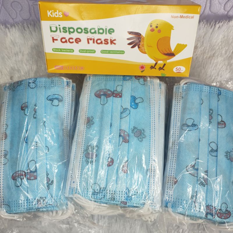 [ bisa COD] ~ MASKER ANAK 3 PLY 10 PC/ pack motif kartun masker telinga anak