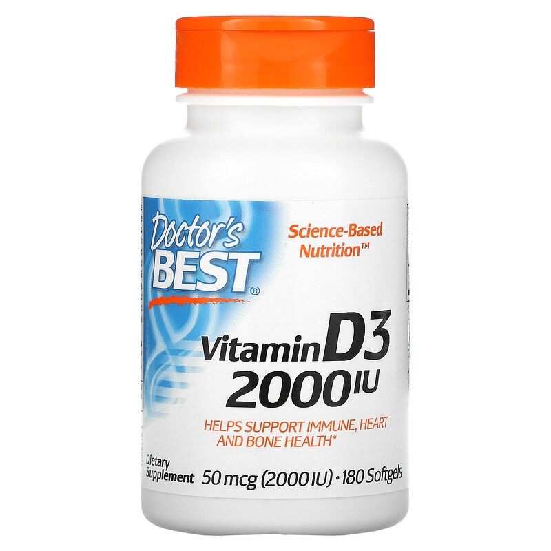 Doctor best Vitamin D3 2000 Ui Dr best vit d3 Dr best D3 2000 180 Softgel Best Vit D3 2000