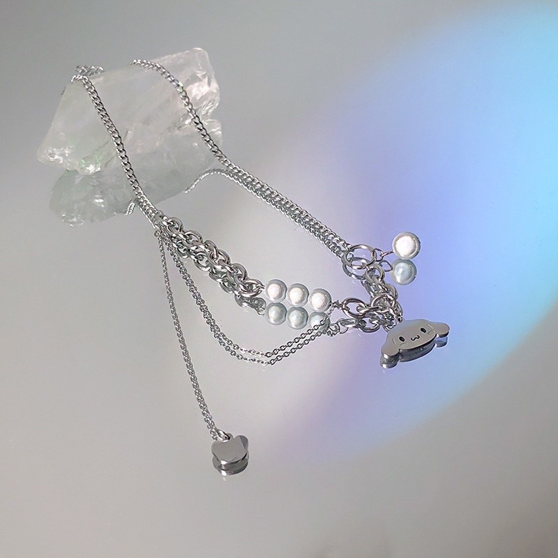 Cinnamon Dog Necklace Accessories Multilayer Splicing Clavicle Chain Pendant Personality