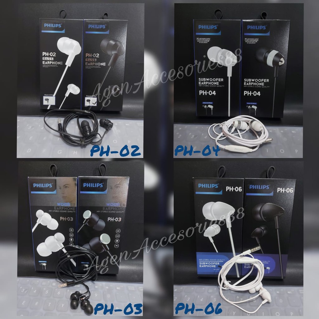 Headset/ Handsfree/ Earphone/ HF Philips PH-02/ PH-03/ PH-04/ PH-06 Super Bass