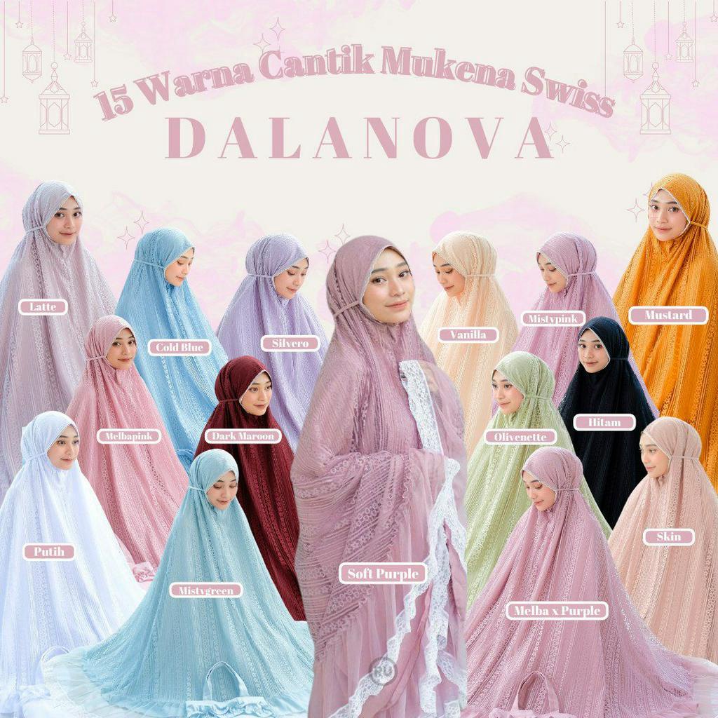 Telekung Mukena Rukuh Mukenah dewasa katun Seserahan Mewah Premium Jumbo Swiss Dalanova Original