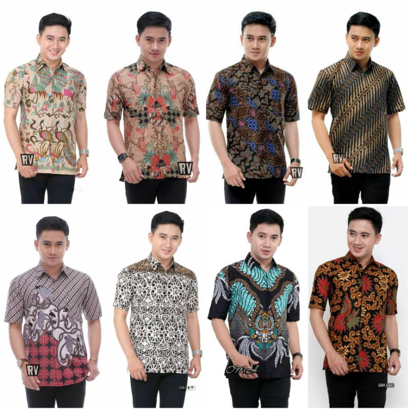 Batik Lengan Pendek Baju Batik Pria Batik Kondangan Cowok Aneka Motif