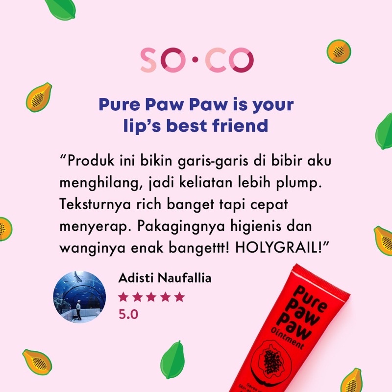 Pure Paw Paw Original Ointment BPOM 25 gr - Krim Gel Salep Multifungsi ( Lip Balm, Ruam Popok ) - Body Care