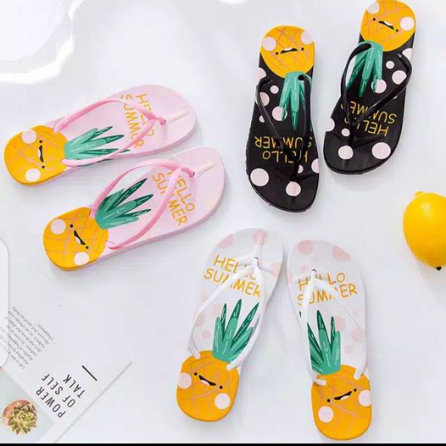Sandal santai Motif nanas