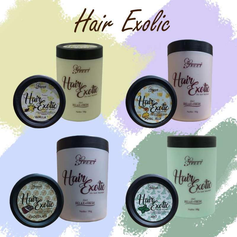 GO STREET Hair Exotic Creambath 1000ml Coklat / Vanilla / Mint / Royal Jelly Hair Masker