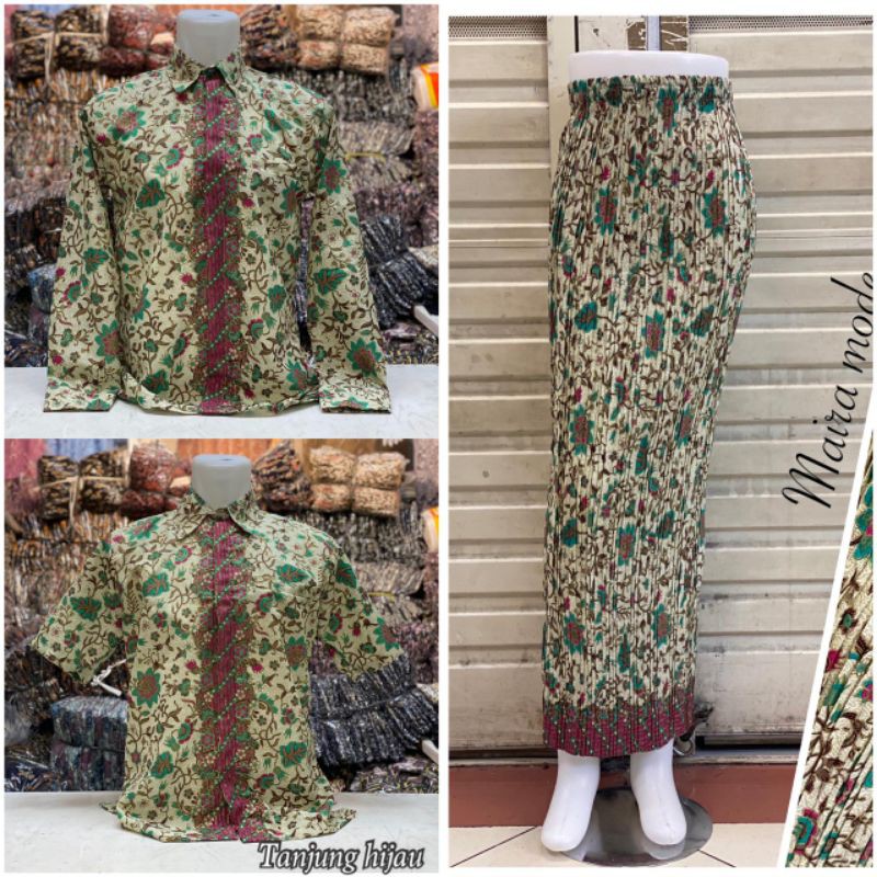 Batik Couple  Kemeja Batik  Rok Plisket (part 1) terbaru // Atasan Kebaya Mewah // Atasan Batik Mewah