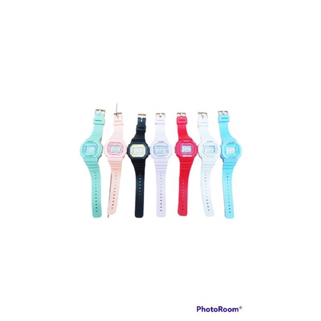 Jam tangan digital wanita fashion korea anak muda gaul banyak warna ada lampu dan alarm