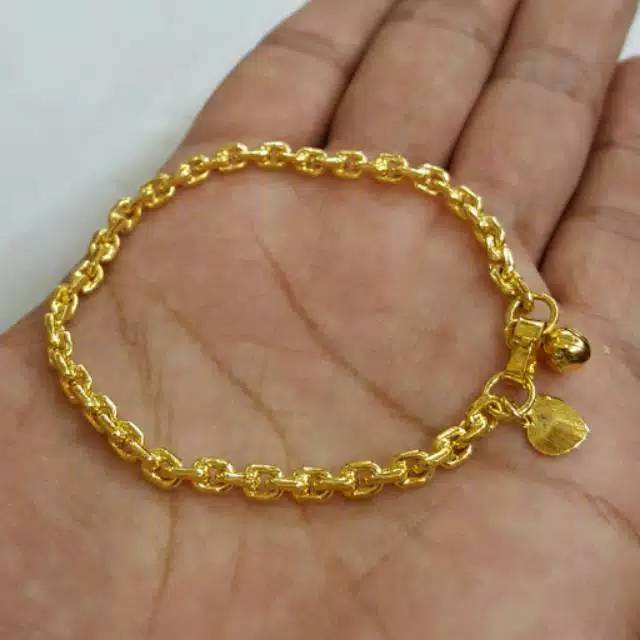 Gelang rantai medan lapis emas 24k