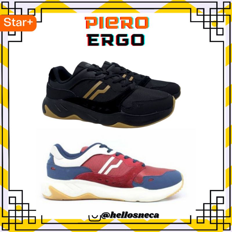 PIERO ERGO BLACK GUM/RED BLUE OFF WHITE/GREY ORIGINAL 100%
