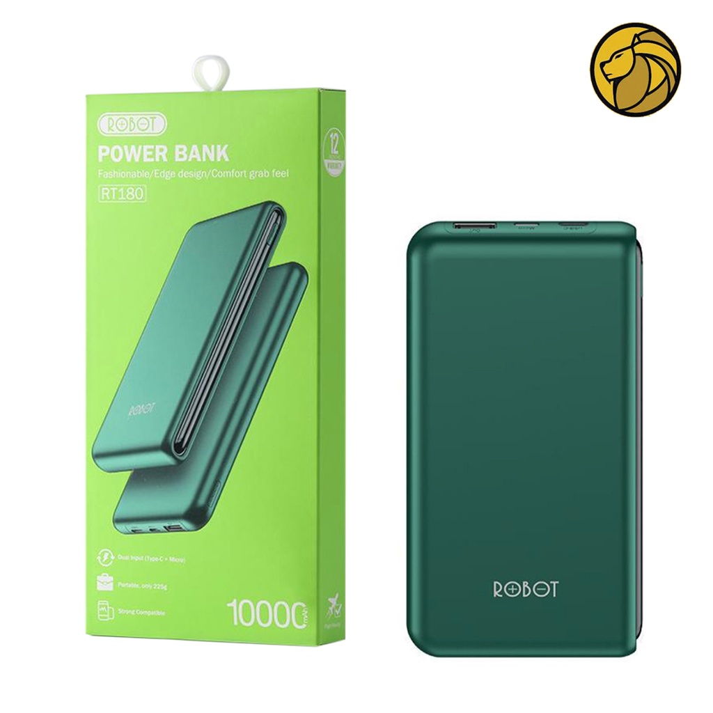 Power Bank Robot RT180 10000 mAh Dual Port Type C &amp; Micro