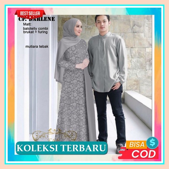 Baju Couple Kapel Gamis Kemeja Batik Kejora Pria Wanita Suami Istri Pesta Lebaran Mewah Elegan Moder