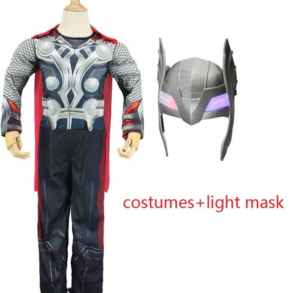 Kostum Anak Thor Import Busa Otot Baju Laki Cowok Cosplay Superhero Avengers Topeng Ulang Tahun