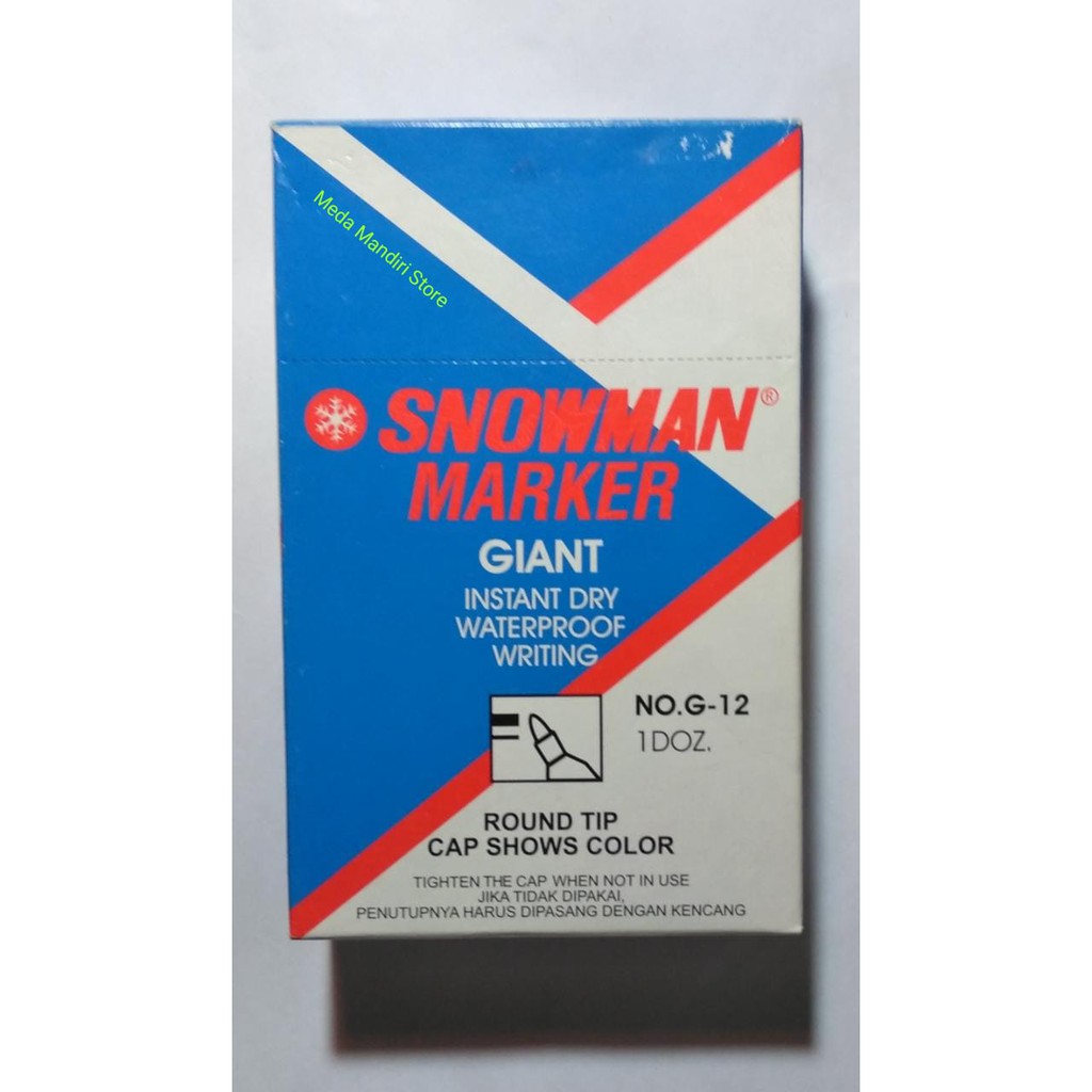 

Spidol Snowman Permanent Marker G-12 Hitam Biru Merah