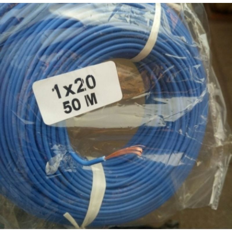 Kabel listrik 1x20 serabut tembaga kuning 1roll 50meter