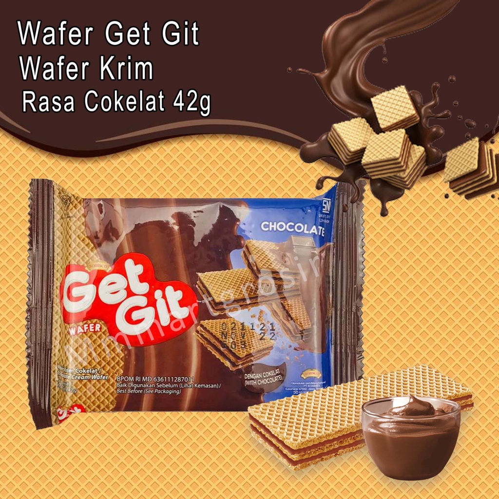 Wafer Get Git / Wafer Krim Cokelat / Rasa Cokelat / 42g