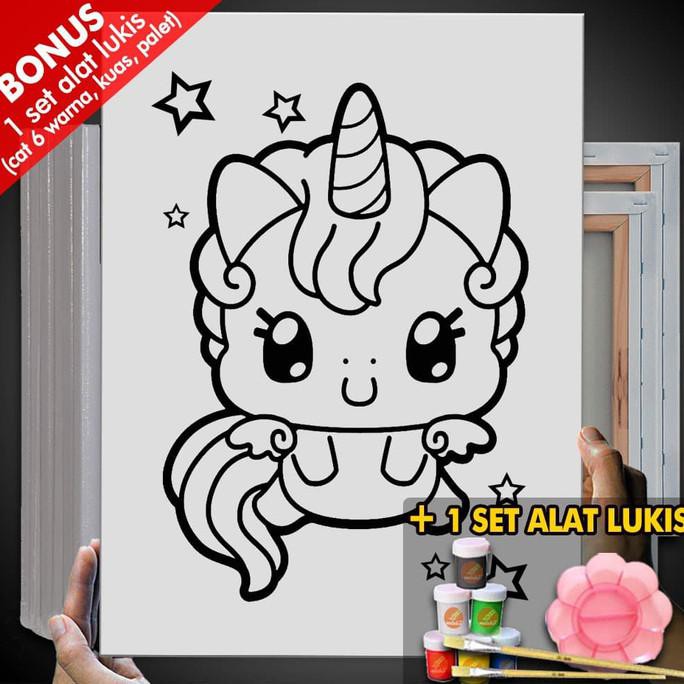 

Produk Terbaik] Kanvas Lukis Anak Cute Unicorn Baby Canvas Coloring Mewarnai Mel1203